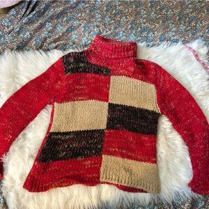 Colorblock Turtleneck Sweater